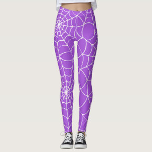 Paarse Spider Web Halloween Leggings