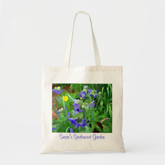 Paarse Spiderwort Bloem Tuin Tas (Voorkant)