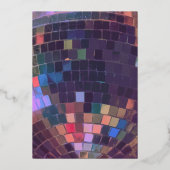 Paarse Spiegel Disco Ball Bachelorette Dance Party Folie Uitnodiging (Achterkant)