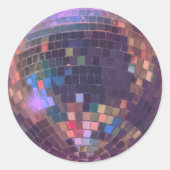 Paarse Spiegel Disco Ball Dance Party abstract Ronde Sticker (Voorkant)