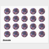 Paarse spiegel discolamp dansfeest abstract ronde sticker (Vel)