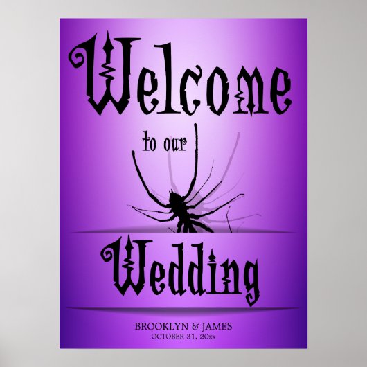 Paarse spin van het halloween Wedding Reception Poster (Voorkant)