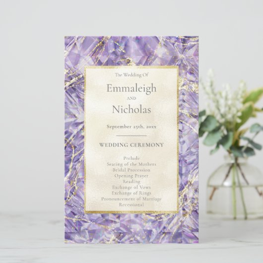 Paarse Spinel Amethist Edelsteen Trouwprogramma's (Staand voorkant)