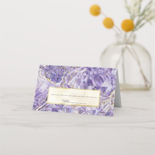 Paarse Spinel Amethist Gemstone Cut Wedding Plaatskaartje (Voorkant)