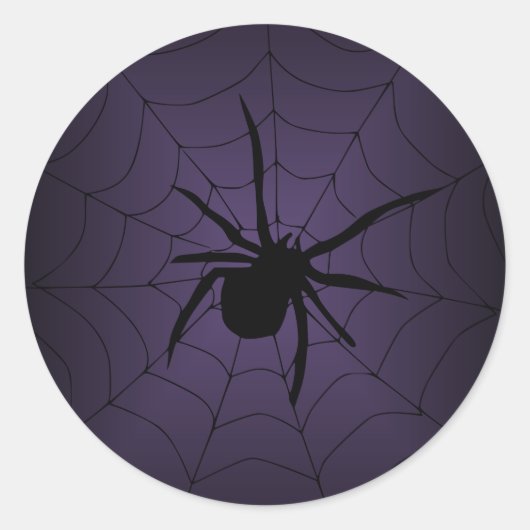 Paarse spinnenweb Halloween Stickers (Voorkant)
