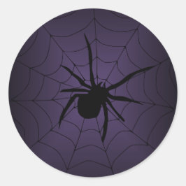 Paarse spinnenweb Halloween Stickers