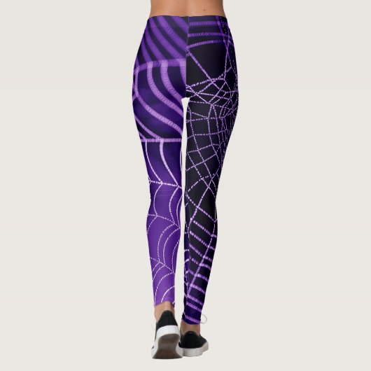 Paarse spinnenweb Leggings (Achterkant)