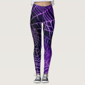 Paarse spinnenweb Leggings (Voorkant)