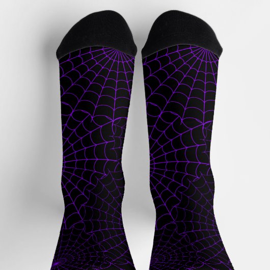 Paarse spinnenwebben Halloween Sokken (Top)