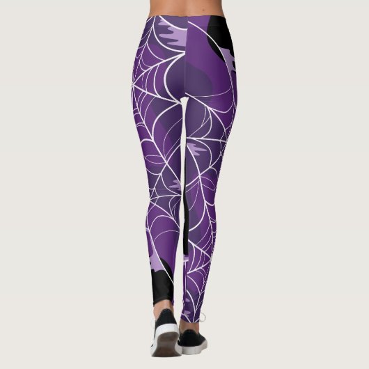 Paarse spinnewebwaas leggings (Achterkant)