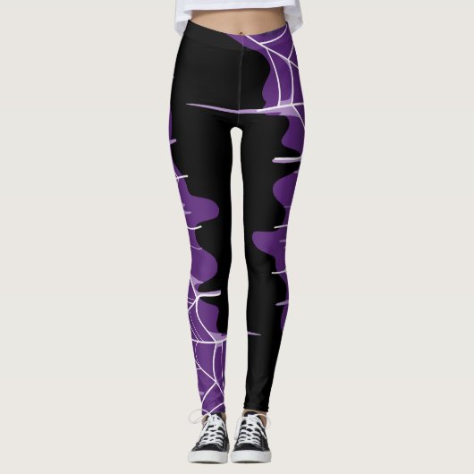 Paarse spinnewebwaas leggings (Voorkant)