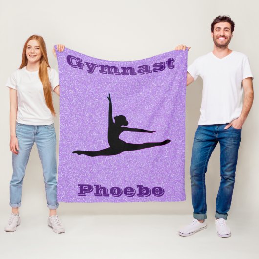 Paarse Spinnige Gymnastiek Fleece Blanket for Girl (In situ)