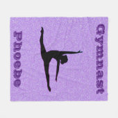 Paarse Spinnige Gymnastiek Fleece Blanket for Girl (Voorkant (Horizontaal))