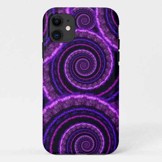 Paarse Spiraal Fractale Kunstpatroon Case-Mate iPhone Case (Achterkant)