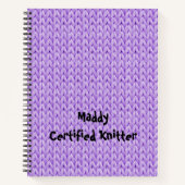 Paarse spiraallaptop van breiwerk notitieboek (Voorkant)