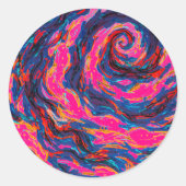 Paarse spiraalmelkweg ronde sticker (Voorkant)