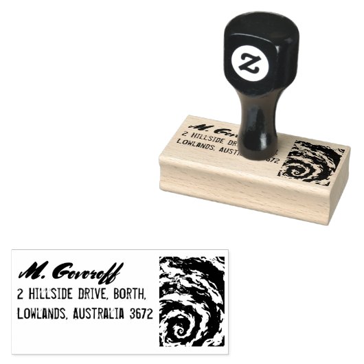 Paarse spiraalmelkweg rubberstempel (Gestempeld)