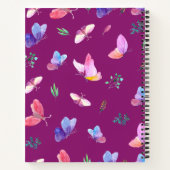 Paarse spiraalvormige Notitieboek met Butterflies (Achterkant)