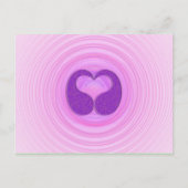 Paarse spiraalvormige paarse hart felicitatie briefkaart (Voorkant)