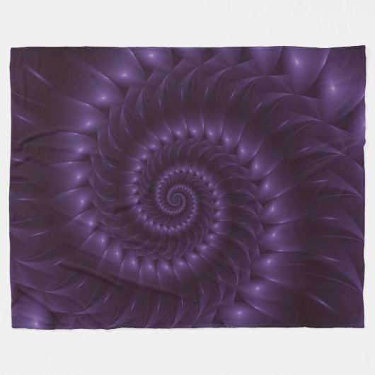 Paarse Spiral Fractal Blanket Fleece Deken (Voorkant (Horizontaal))