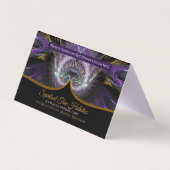 Paarse Spirituele boom Holistic Fractal Art Folded Visitekaartje (Achterkant)