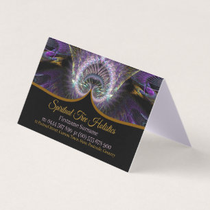 Paarse Spirituele boom Holistic Fractal Art Folded Visitekaartje