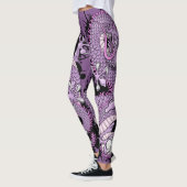 Paarse Splash Tattoo Dragon op Paarse Leggings (Links)