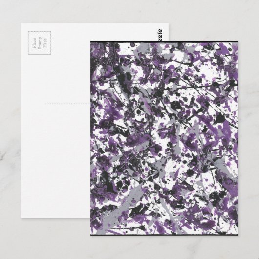 Paarse Splatter Briefkaart (Voorkant / Achterkant)