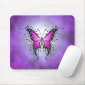 Paarse splatter Butterfly Muismat (Met muis)