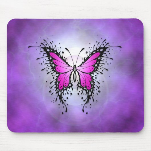 Paarse splatter Butterfly Muismat (Voorkant)