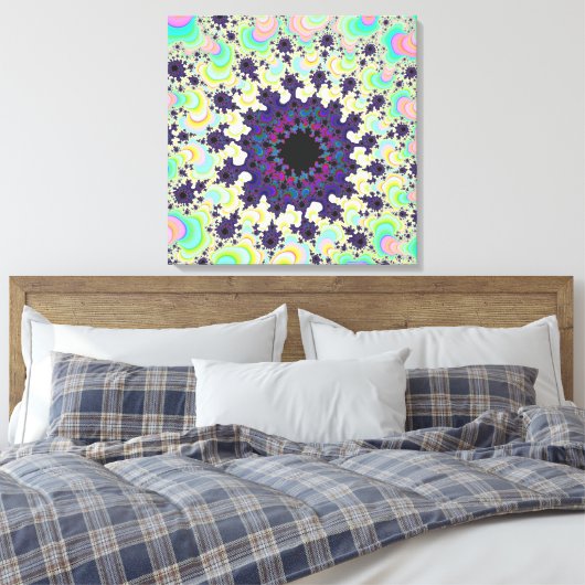 Paarse Splatter Eye Canvas Afdruk (Insitu (Slaapkamer))