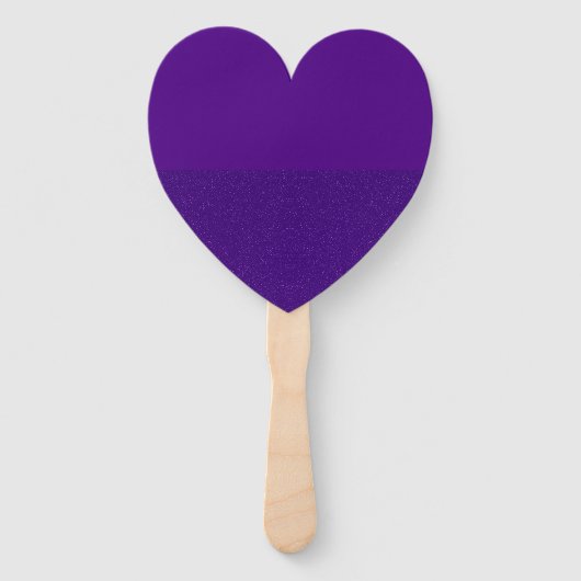 Paarse Split-Texture Heart Paddle Fan – Aanpassen Handwaaier (Voorkant)