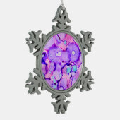Paarse Splotch Alcohol Ink Painting Tin Sneeuwvlok Ornament (Links)