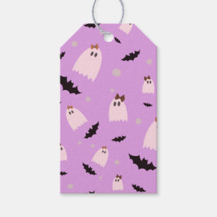 Paarse spoken Halloween trick or treat Gift Labels Cadeaulabel