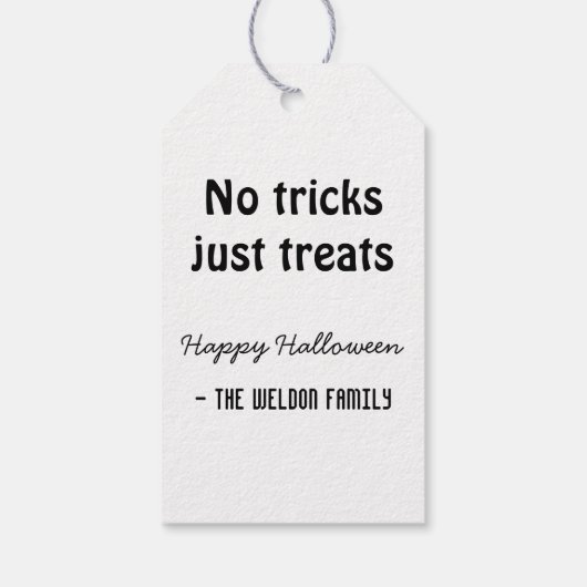Paarse spoken Halloween trick or treat Gift Labels Cadeaulabel (Achterkant)