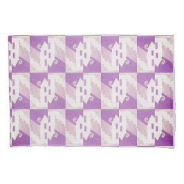 Paarse spookhuizen: Halloween huispatroon Kussensloop