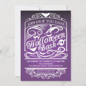 Paarse Spooky Gothic Halloween Uitnodiging (Voorkant)