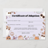 Paarse Spooky Halloween Ghost Adoption Certificaat (Voorkant)