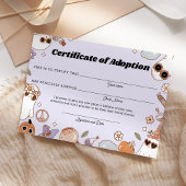 Paarse Spooky Halloween Ghost Adoption Certificaat