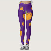 Paarse Spooky Halloween Leggings (Voorkant)