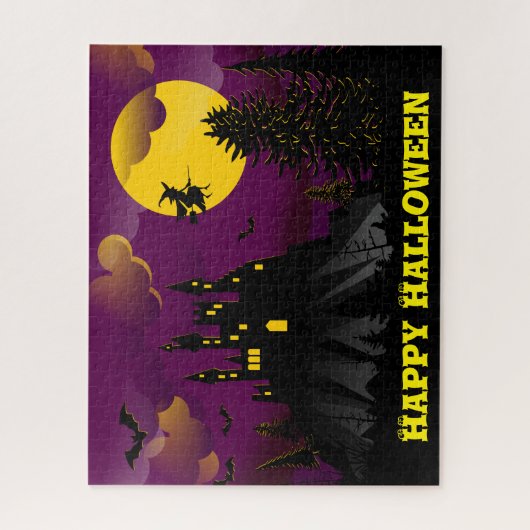 Paarse Spooky Halloween Legpuzzel (Verticaal)