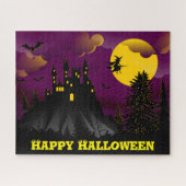 Paarse Spooky Halloween Legpuzzel (Horizontaal)