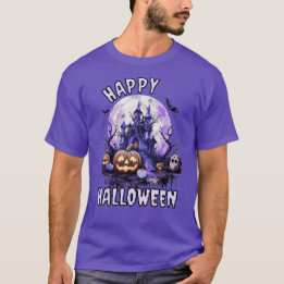 Paarse Spooky Halloween T-shirt