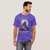 Paarse Spooky Halloween T-shirt (Voorkant volledig)
