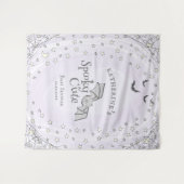 Paarse Spooky Schattigee Halloween Baby shower Ach Wandkleed (Voorkant (horizontaal))