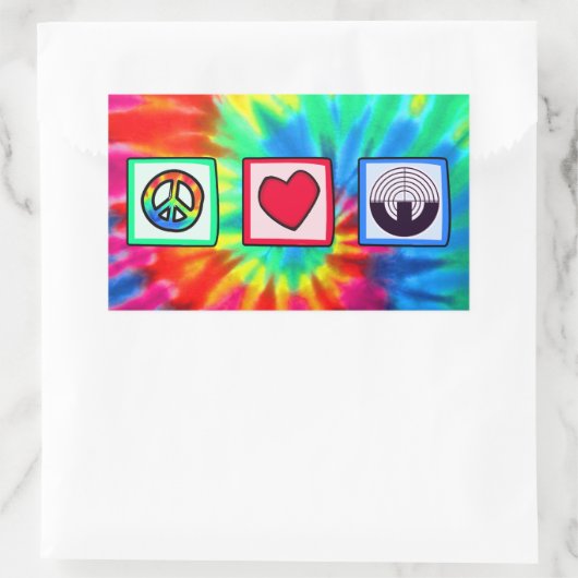 Paarse sport schieten rechthoekige sticker (Tas)