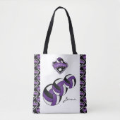 Paarse sport Volleyball Star | DIY-tekst Tote Bag (Voorkant)
