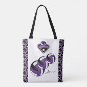 Paarse sport Volleyball Star | DIY-tekst Tote Bag (Achterkant)
