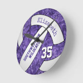 paarse, sportieve volleybalkamer ronde klok (Hoek)