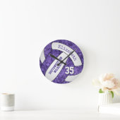 paarse, sportieve volleybalkamer ronde klok (Huis)